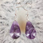 13X22MM Obsidian Clear Quartz Lapis Lazuli Rose Pink Quartz Opal Obsidian Drop Cone Bead Hook Dangle Earrings 1Pair