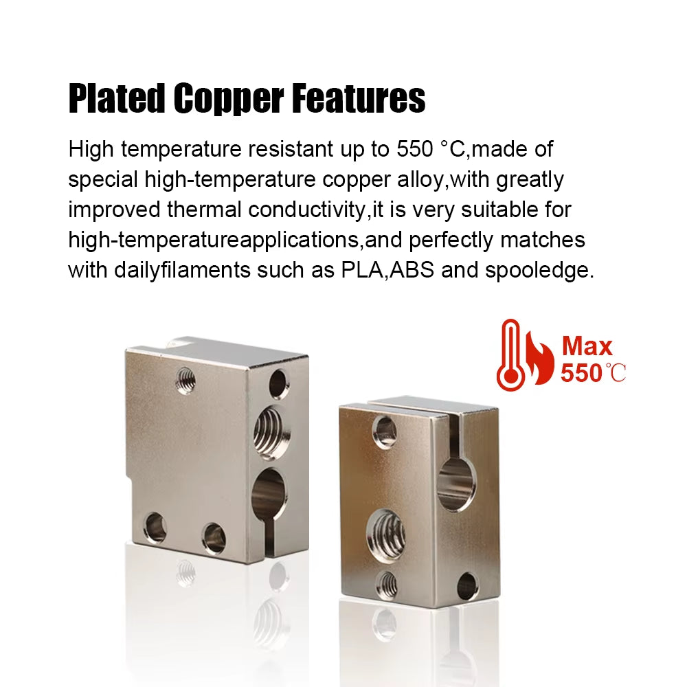 V6 Brass Heatblock for Hotend 3D Printer High Temperature Hardened Steel V6 Nozzles DDB MATRIX EXTRUDER