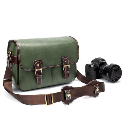 Photo Luxury Camera Stylish Fashion Retro PU Leather Case Handbag Waterproof Shoulder Messenger DSLR Bag for Canon Nikon Sony L