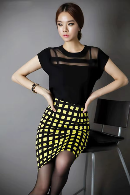 New Ladies Black Tulle Sheer Blouses Shirts Women'S Tops Chiffon Blouse Short Hollow Out Blusas Femininas Summer