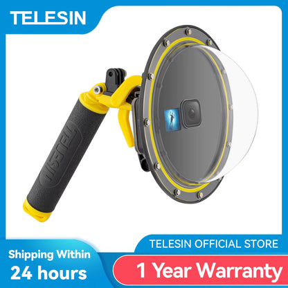 TELESIN 6'' Dome Port 30M Waterproof Case Housing for  Hero 9 10 11 12 13 Trigger Dome Cover Lens Accessories