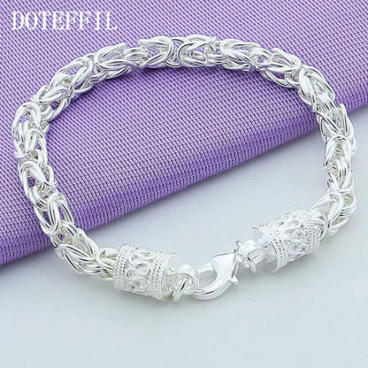 925 Sterling Silver/18K Gold Lobster Clasp Bracelet for Woman Man Fashion Wedding Engagement Jewelry