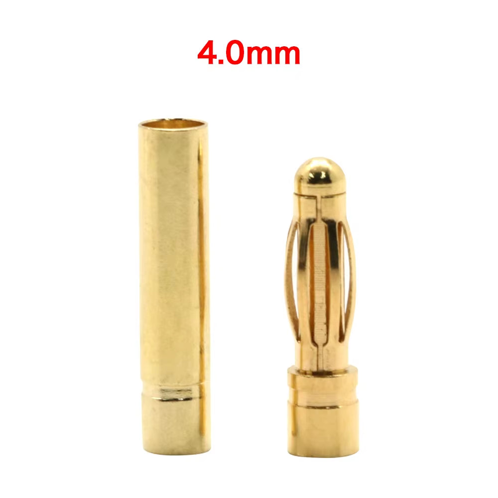 20Pcs/Lot 2.0Mm 3.0Mm 3.5Mm 4.0Mm 5.5Mm 6.0Mm 8.0MM Gold Bullet Banana Connector Plug for ESC Lipo RC Battery Plugs (10 Pair)