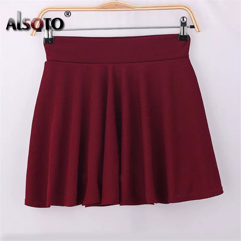 Summer 2025 Women Skirt Elastic Faldas Ladies Midi Skirts Pleated Black Sexy Stripe Girl Mini Short School Skirts Saia Feminina