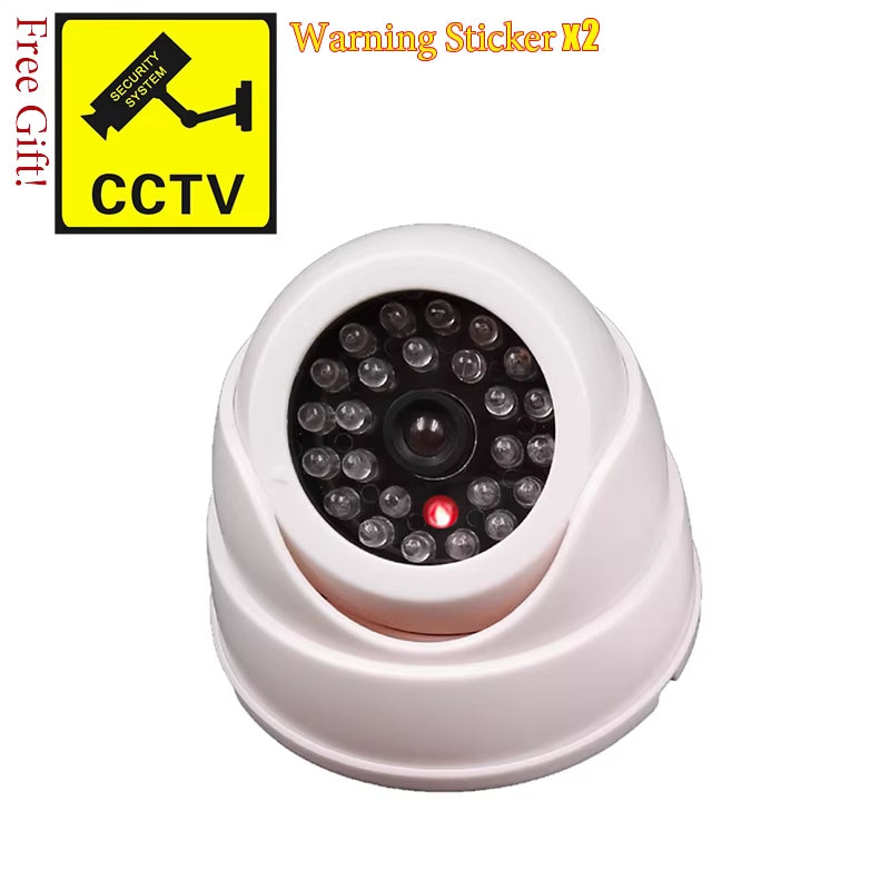 Creative Black Plastic Dome CCTV Dummy Camera Flashing Led Fake Camera Power via AA Battery Surveillance Security System