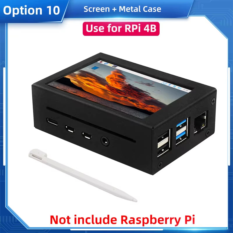 Raspberry Pi 3.5 Touch Screen 480*320 LCD TFT Display Optional ABS Metal Case Cooling Fan for Raspberry Pi 4 Model B or 3B+ 3B