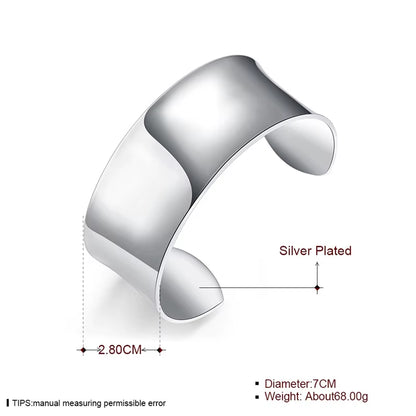 New Arrival Pure 925 Sterling Silver Bangle Bracelets Women Smooth Open Bracelet Fashion Jewelry Engagement Christmas Gift