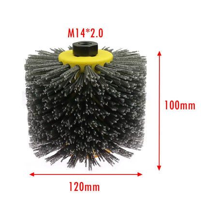 1 Pcs 120X100X19Mm Nylon Abrasive Wire Drum Polishing Wheel Electric Brush for Woodworking Metalworking