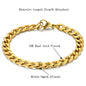 Mens 316L Stainless Steel Male Bracelet Wholesale Braslet Gold Silver Color Braclet Chunky Cuban Chain Link Bracelet for Man