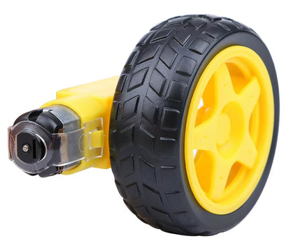 DC Electric Motor with TT Motor Tire Wheel 3-6V Dual Shaft Gear Motor TT Magnetic Gearbox Engine for Arduino Smart Car