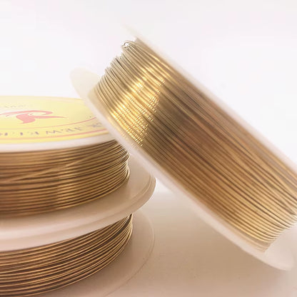 0.2/0.3/0.4/0.5/0.6/0.7/0.8/1.0 Mm Brass Copper Wires Beading Wire for Jewelry Making Gold Colors