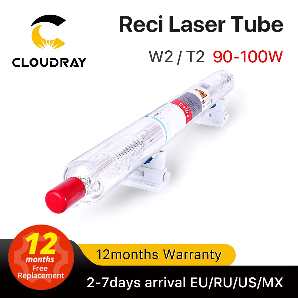 Reci W2/T2 90W-100W CO2 Laser Tube Wooden Box Packing Dia. 80Mm/65Mm CO2 Laser Engraving Cutting Machine S2 Z2