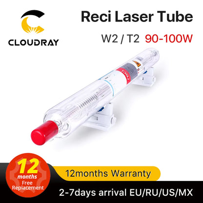 Reci W2/T2 90W-100W CO2 Laser Tube Wooden Box Packing Dia. 80Mm/65Mm CO2 Laser Engraving Cutting Machine S2 Z2