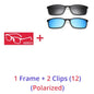 Polarized Sunglasses Men Women 5 in 1 Magnetic Clip on Glasses TR90 Optical Prescription Eyeglass Frames Magnet Clips