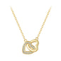 925 Sterling Silver Connected Heart Pendant Necklace for Girlfriend Valentine'S Day Gift Fine Jewelry SCN181