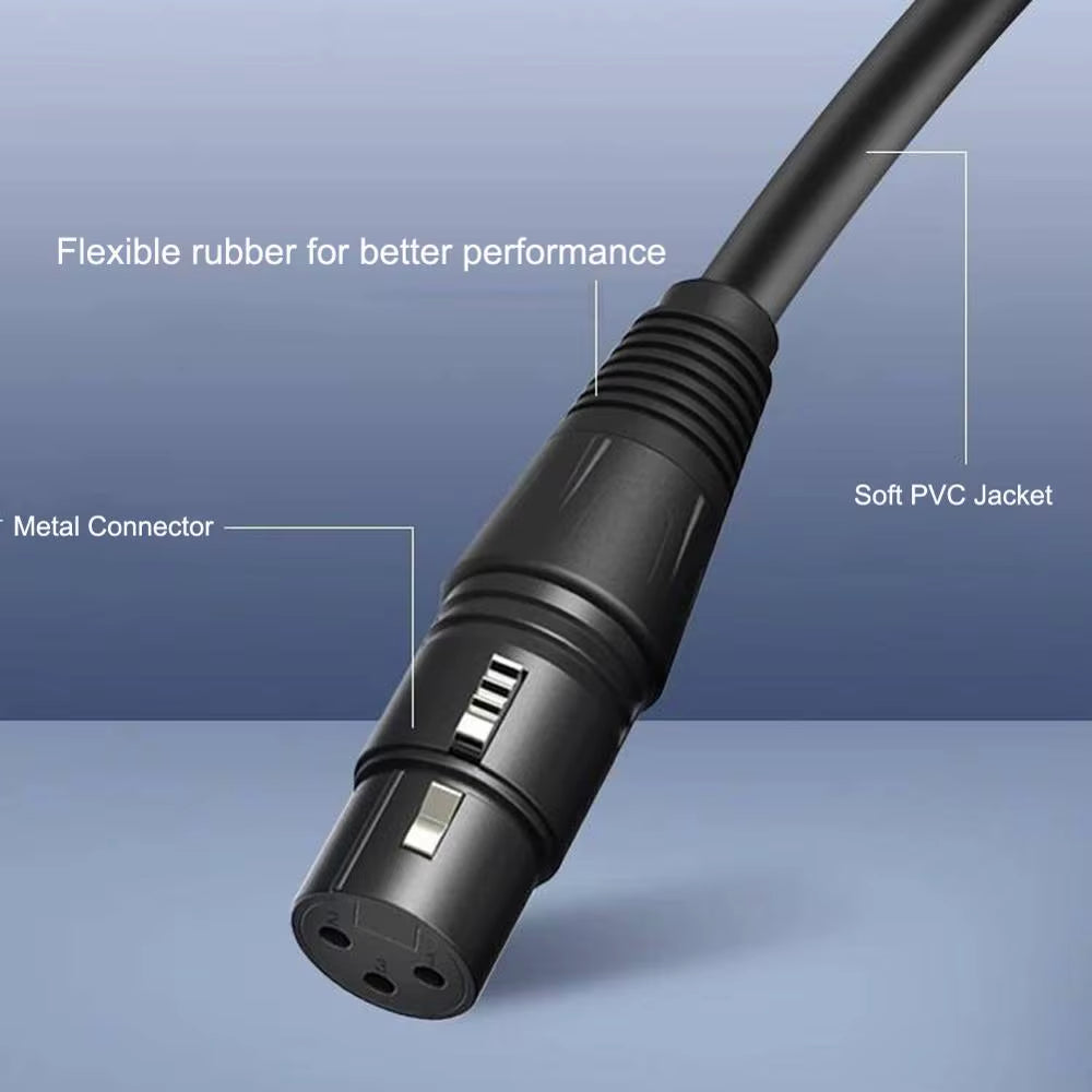 XLR Cable Male to Female M/F OFC Audio Cable Shielded for Microphone Mixer 1M 1.8M 3M 4.5M 5M 6M 7.6M 10M 15M 20M