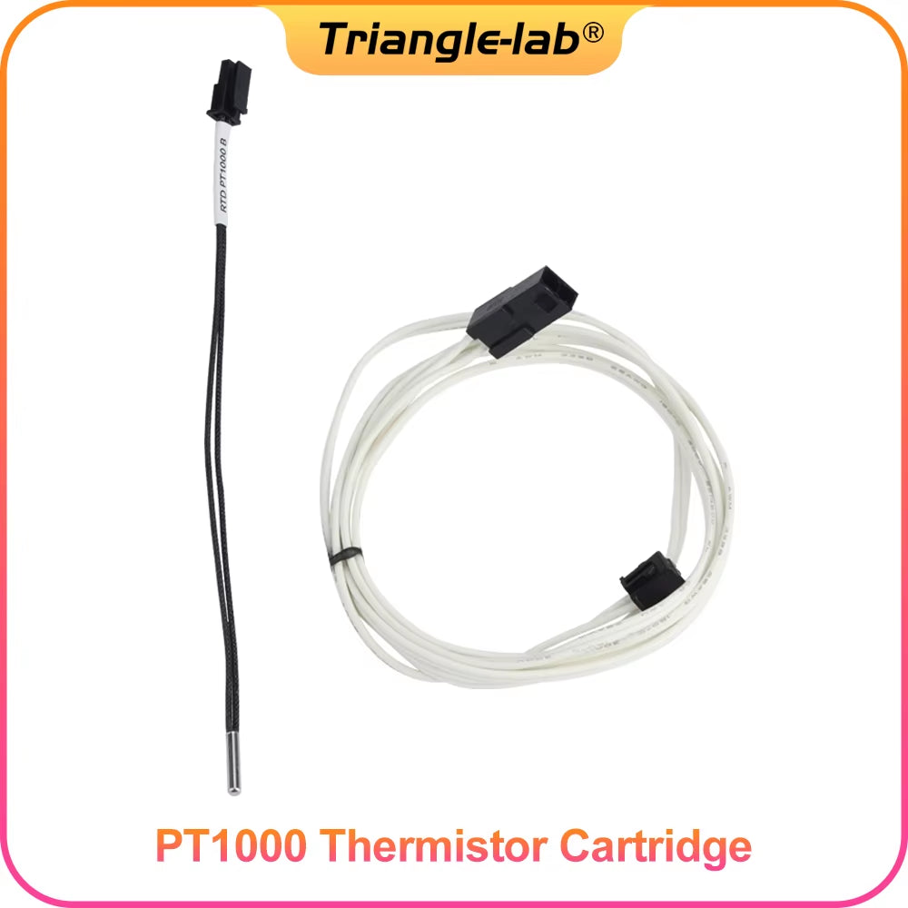 PT1000 Thermistor Cartridge for 3D Printer Volcano/ V6 Heater Block UPTO 450C PEEK PEI PT100 Printing