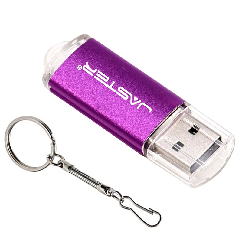 New Portable USB Flash Drives Free Custom Logo Metal Pen Drive with Key Chain Memory Stick 64GB/32GB/16GB/8GB/4GB Pendrive U Di