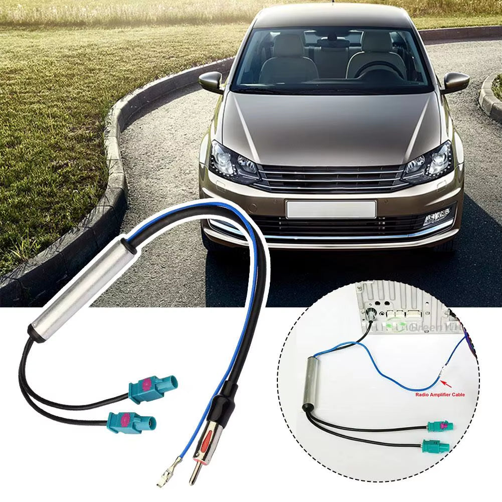 18.1 Inch Car Special Radio Antenna AM/FM Audio Radio Signal Amplifier Dual Fakra RF Radio Antenna Aerial Adapter for AUDI Adapt