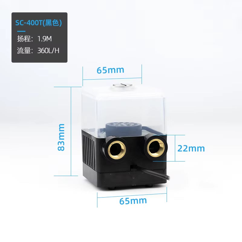SC-400T Water Cooling Pump DC 12V Brushless Liquid Cooling Pump 450L/H 7.2W Small 3 Pin Water Cooling Pump