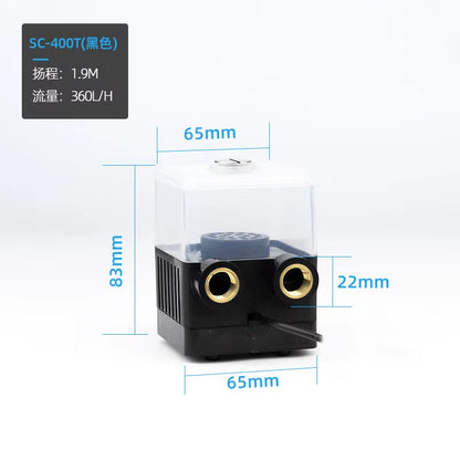 SC-400T Water Cooling Pump DC 12V Brushless Liquid Cooling Pump 450L/H 7.2W Small 3 Pin Water Cooling Pump