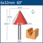 6Mm Router Bit V Shape Groove Milling Cutter Carbide Engraving Bit Woodworking Cutter
