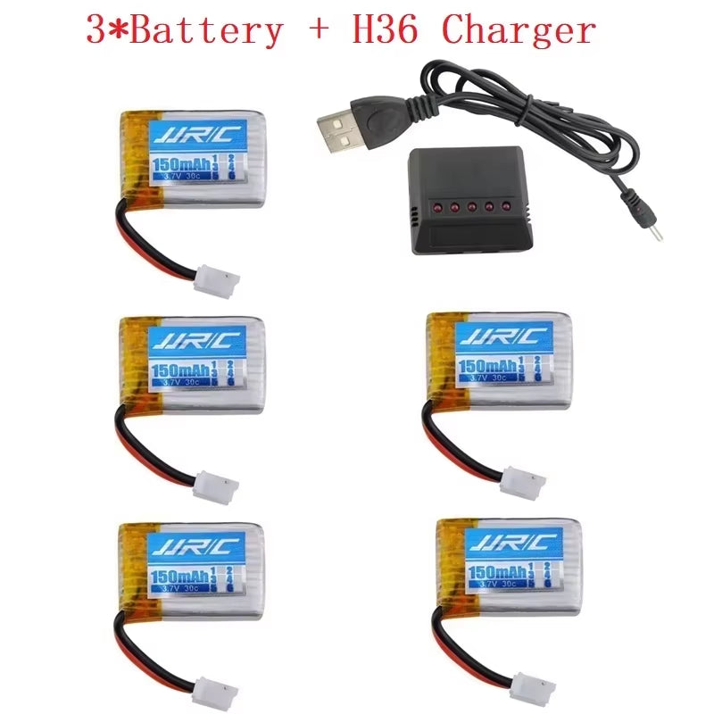 Original JJRC H36 Battery 3.7V 150Mah for JJRC E010 E011 E012 E013 Furibee F36 RC Quadcopter Parts Lipo Battery and Charger