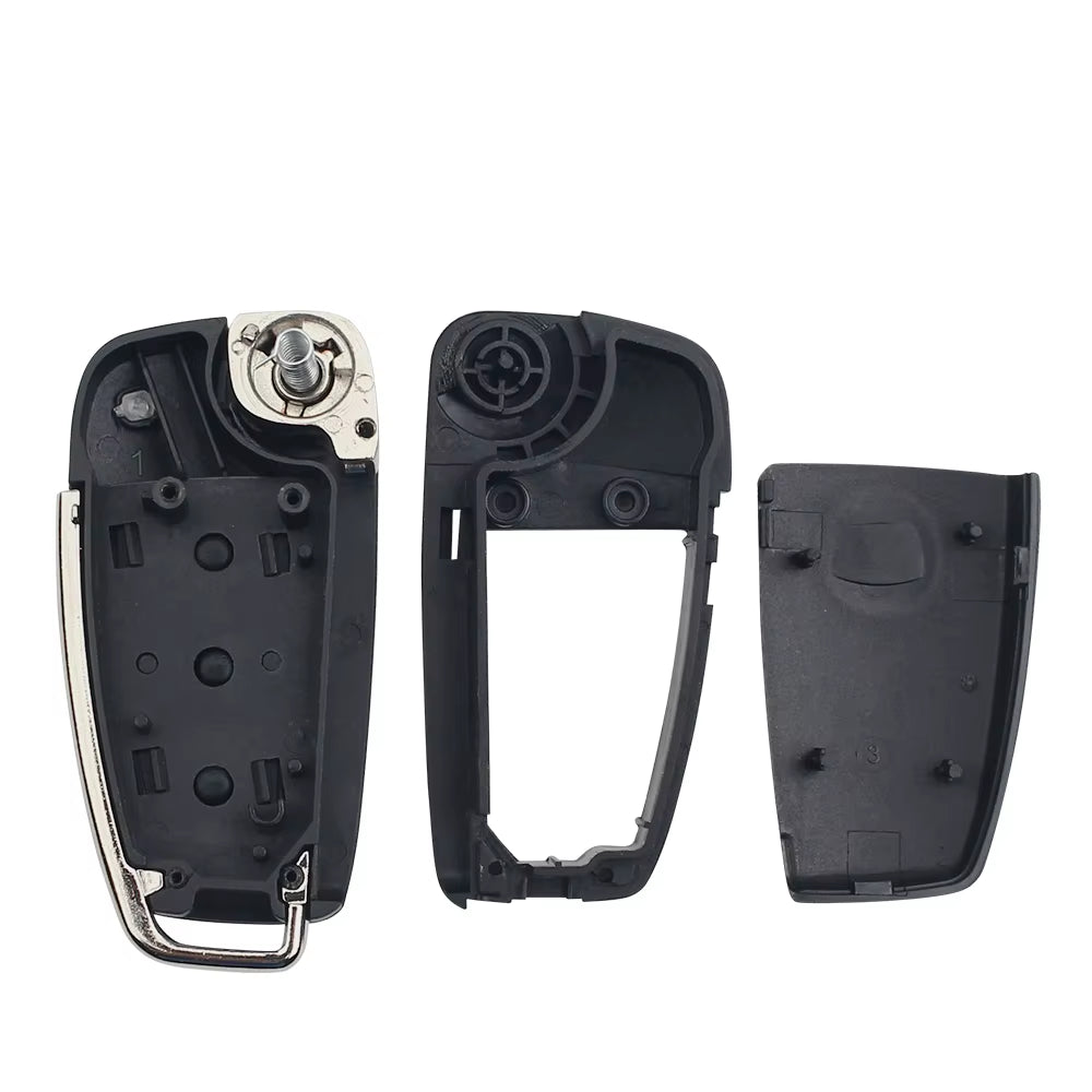 Replacement Folding Flip Remote Car Key Shell Case 3 Button Case for AUDI No Blade