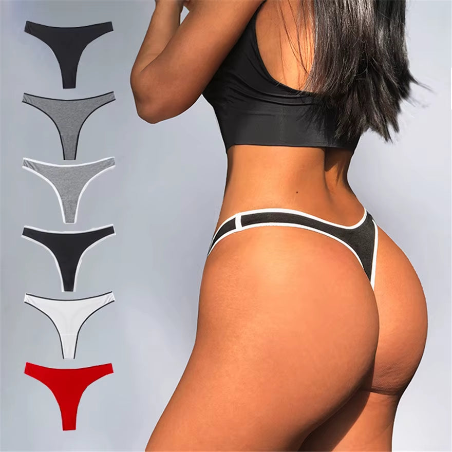 Women G String Thongs Low Rise Contton Tanga Briefs Sexy Panties Ladies' Seamless Lingerie Female Underwear Strings 1 Piece
