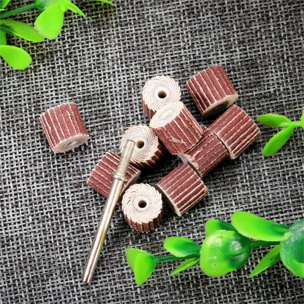 10Pcs Dremel Accessories 240-Grit Sanding Flap Disc Grinding Sanding Flap Wheels Brush Sand Rotary Tool 10 X 10X 3Mm