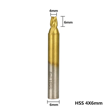 1Pc 6Mm Shank Titanium Coated Key Cutting Machine End Milling Cutter 1/1.5/2.0/2.5/3.0/4.0/5.0Mm Vertical Key Machine
