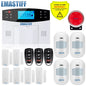 NEW 433Mhz Door Gap Sensor PIR Motion Detector Wireless LCD GSM SIM Card House Security Alarm System Smoke Security Alarm