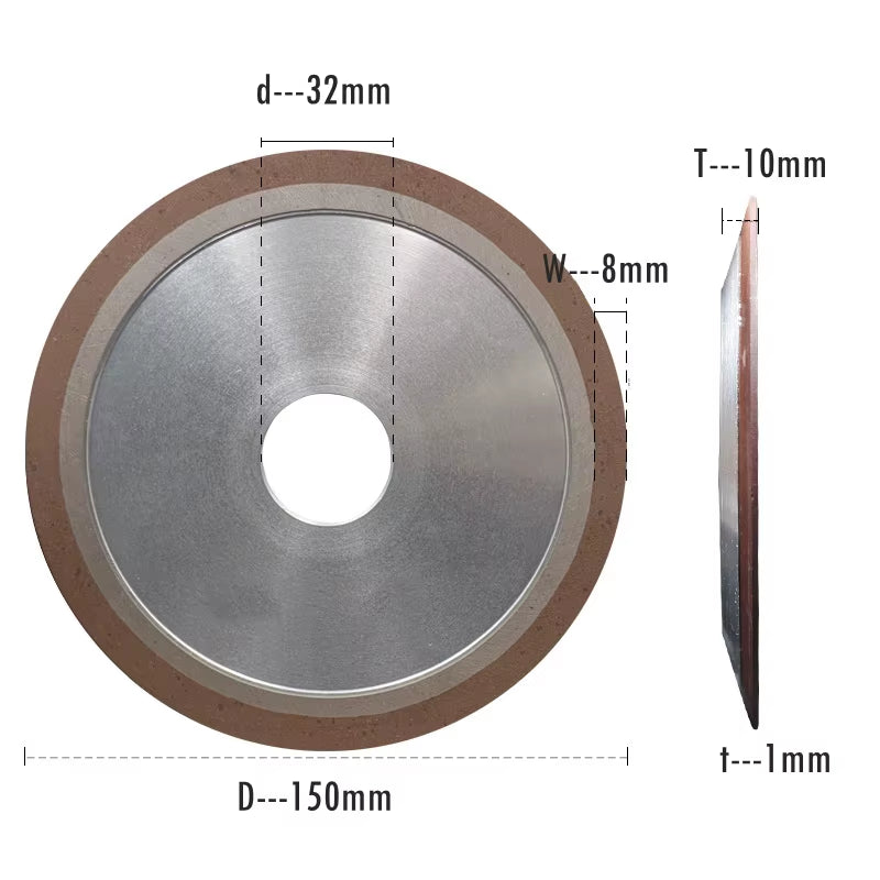 Dia. 75Mm/100Mm/125/150Mm PDX Diamond Grinding Disc Resin Abrasive Cutting Wheel P150 Knife Blade Polishing