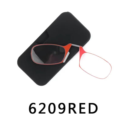 Nose Clip Reading Glasses Man High Quality Men Portable Foam Nose Glasses for Seniors Transparent Eyeglasses with Case