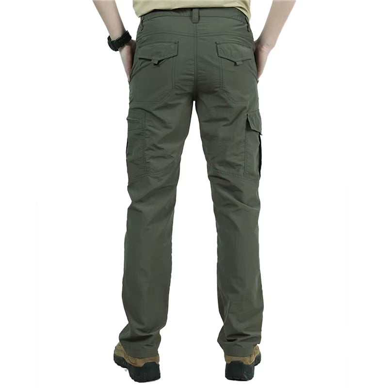 Men'S Cargo Pants Summer Waterproof Breathable Male Long Trousers Joggers Army Pockets Casual Pants plus Size 4XL