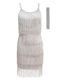 Vintage Vestidos 1920S Flapper Girl Fancy Dress Great Gatsby Dress Costumes Slash Neck Strappy Fringe Swing Party Dress Women
