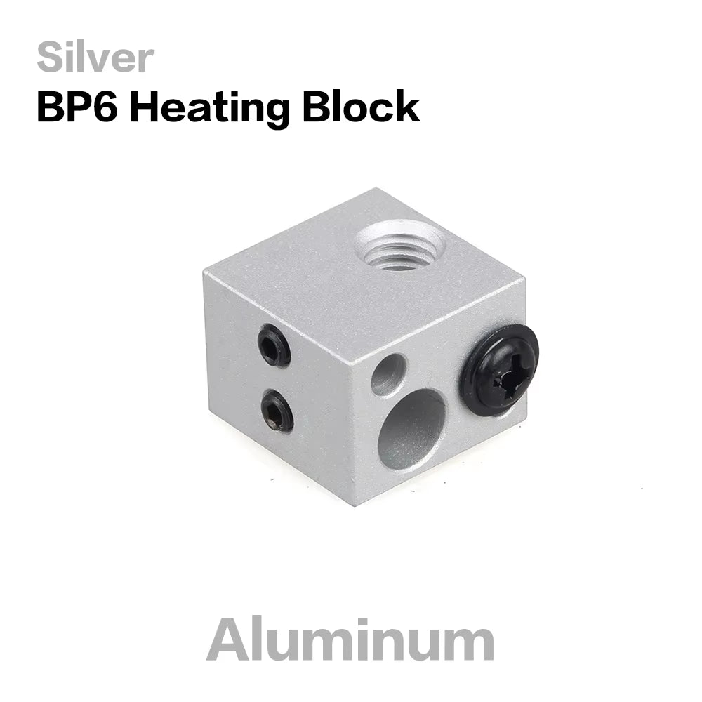 Aluminium Heat Block for J-Head Extruder Hotend 3D Printers High Temp Silicone Socks Parts BP6 Heating Block Accessories