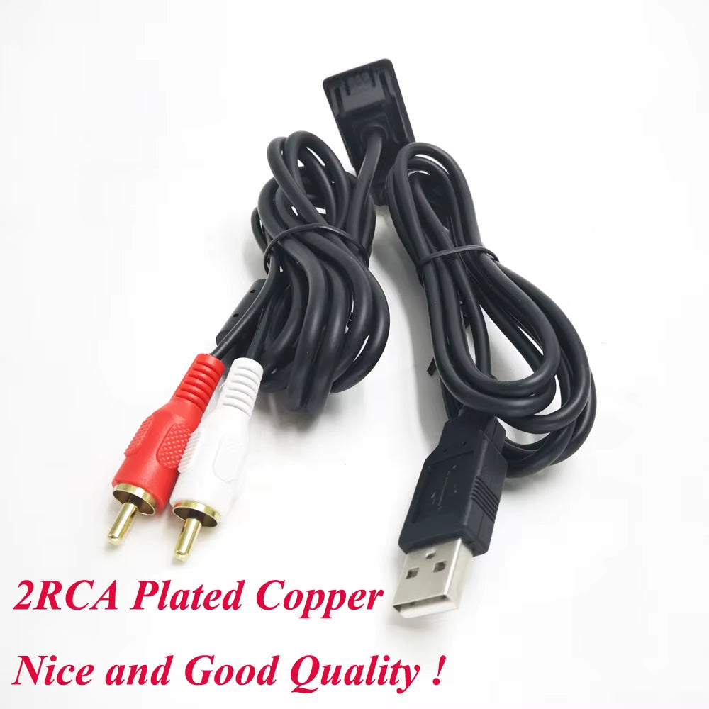 1M Car RCA Cable Adapter Switch 3.5Mm Audio Jack AUX USB Cable Extention Mount Panel RCA Cable for for Toyota Volkswagen