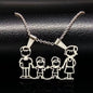 Stainless Steel Necklace Mama Family Necklaces Silver Color Love Boy Girl Pendant Jewelry Women Christmas Gift 355