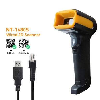 1D/2D Supermarket Handhel Barcode Bar Code Scanner Reader QR PDF417 Bluetooth 2.4G Wireless &Wired USB Platform