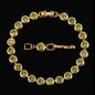 Pera Gorgeous Design Gold Color round Shape Purple Cubic Zirconia Stone Charm Link Bracelets Wedding Jewelry for Women B020