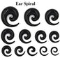 Bog-Pair Black Heart Ear Tunnel Gauge Acrylic Ear Spiral Plugs Ear Taper Stretchers Gauge Expander Saddle Ear Plugs 4-25Mm