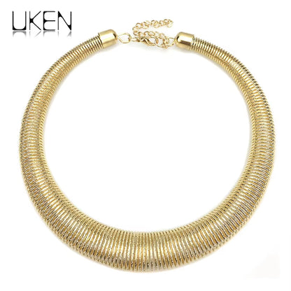 Women Chunky Metal Torques Collar Chokers Necklaces Fashion Jewelry Punk Accessories Statement Necklace Wholesale Gift