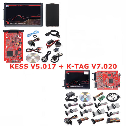 Online 2.80 EU Red  V5.017 OBD2 Manager Remap Kit KTAG V7.020 4 LED BDM Frame 22Pcs Adapters K-TAG 2.25 ECU Flash Tool