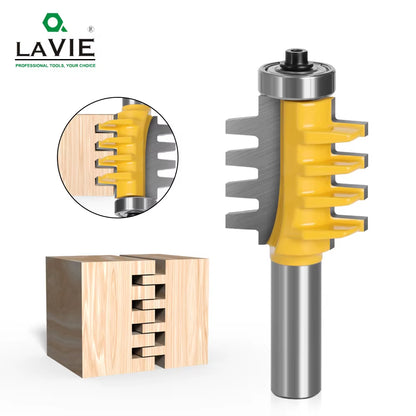 LA VIE 6Mm 1/4" 8Mm 12Mm 1/2" Shank Finger Joint Glue Router Bit Milling Cutter Mortaise Tenon Knife Cone Woodwork Cutters Tools