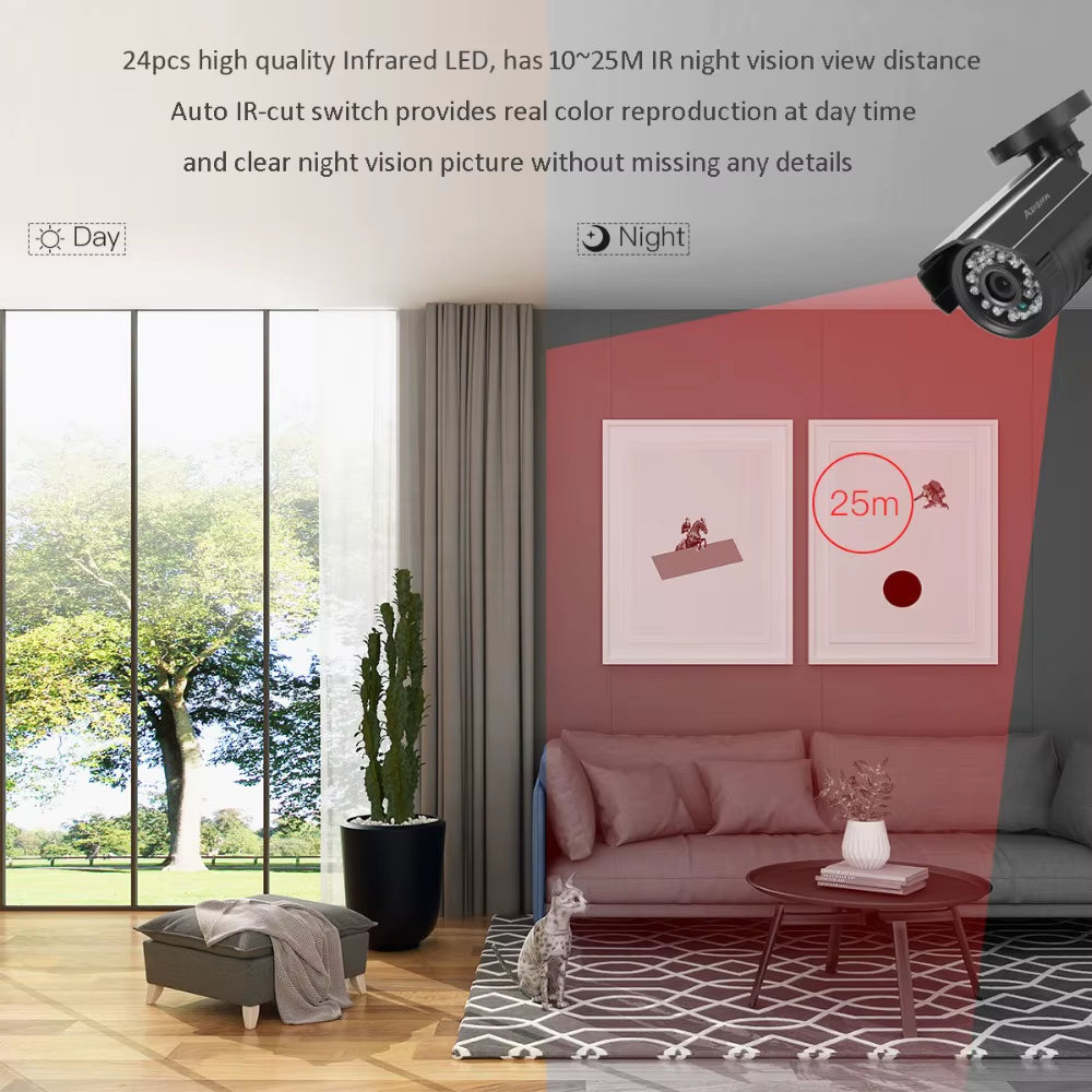 CCTV Camera 800TVL/1000TVL IR Cut Filter 24 Hour Day/Night Vision Video Outdoor Waterproof IR Bullet Surveillance Camera