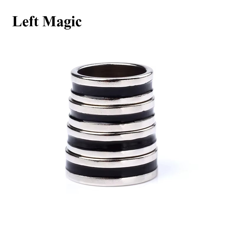 1 Pcs Hot Strong Magnetic Magic Ring Silver and Black Magician Ring Coin Magic Magic Tricks for Magic Show Close up Magic B1024