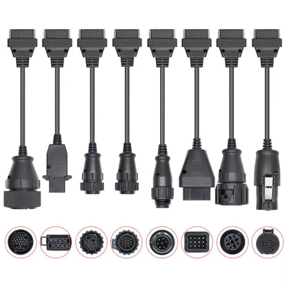 Full Set 8 Pcs Car Truck Converter for Scania 16Pin Male to Female OBD 2 OBD2 Car Auto Connector Extension Cable