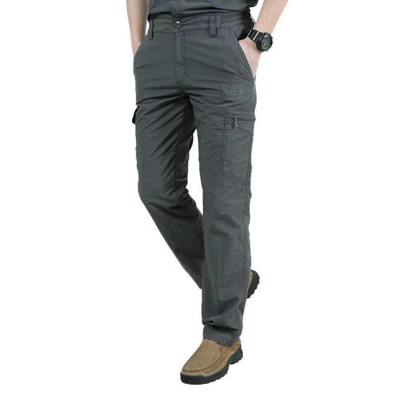 Men'S Cargo Pants Summer Waterproof Breathable Male Long Trousers Joggers Army Pockets Casual Pants plus Size 4XL