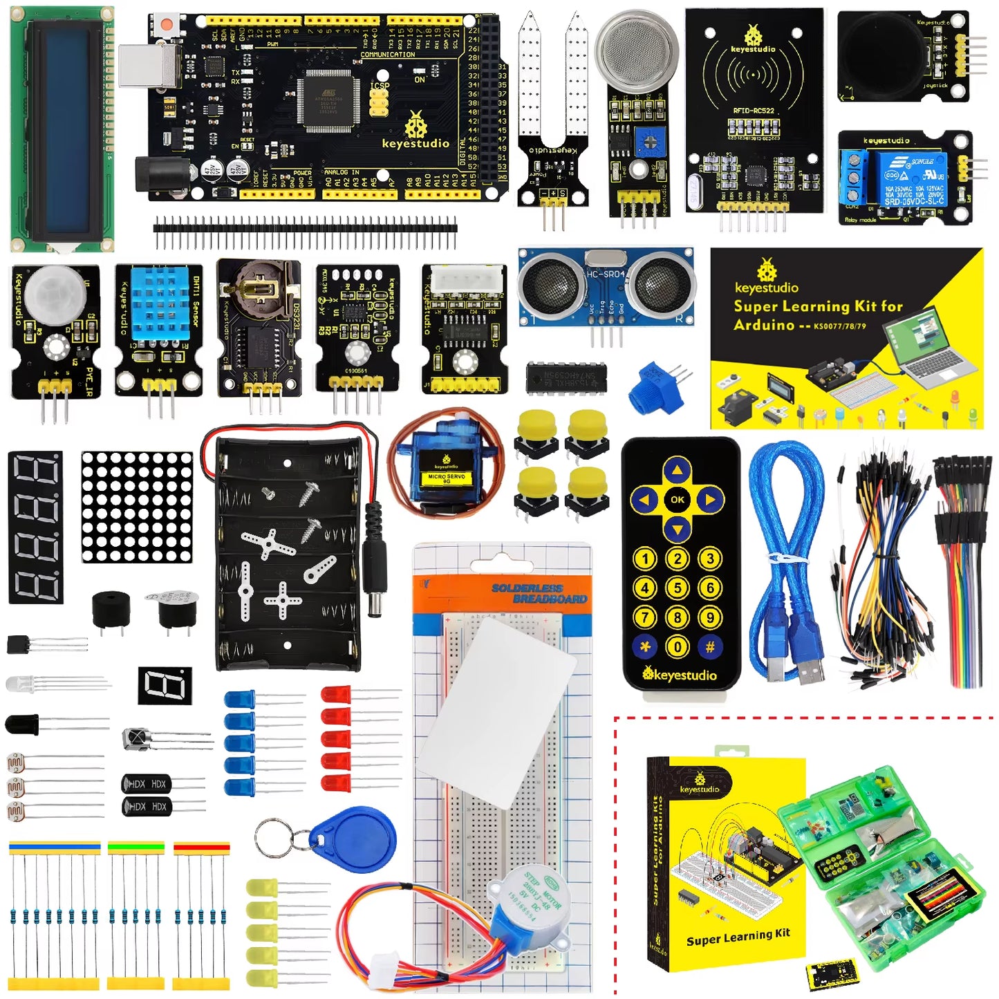 Updated Version  Super Starter Kit for Mega 2560R3 for UNOR3 Board Compatible with Arduino Starter Kit +Tutorial